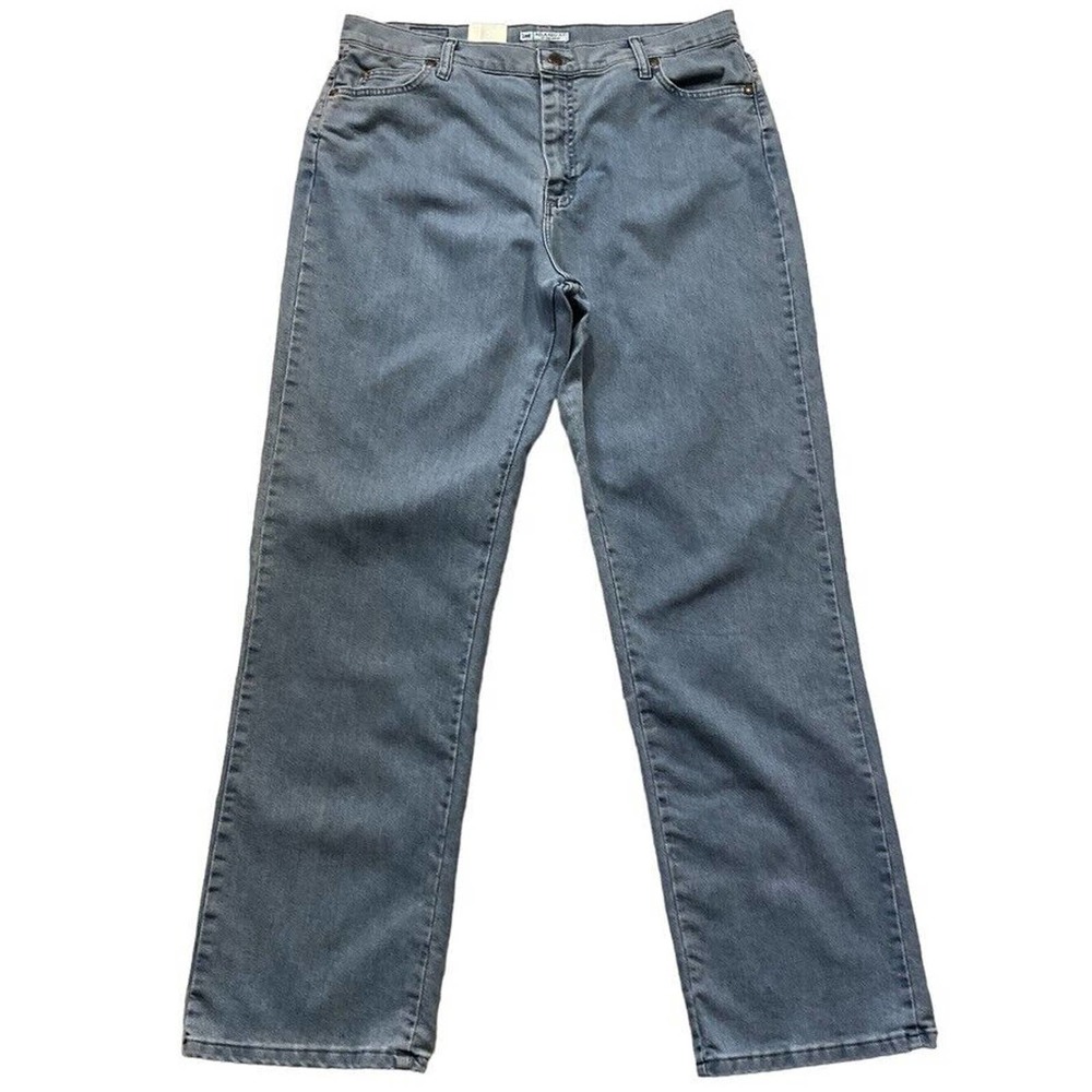 Lee Womens Jeans size 18 Tall Long x34"inseam Medium Wash Denim Relaxed Straight